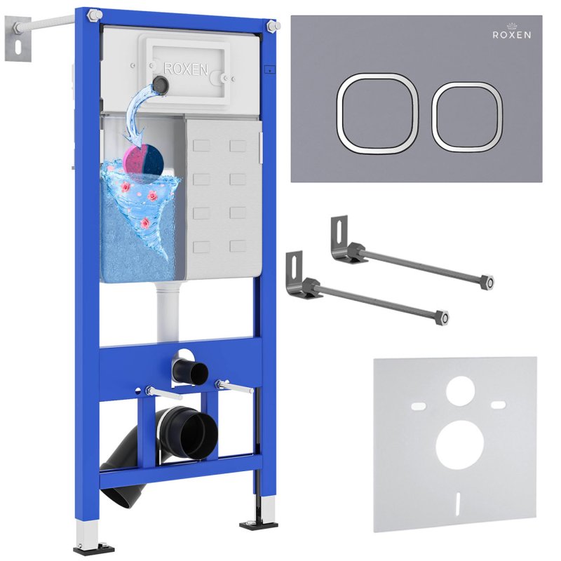 Инсталляция для подвесного унитаза 4 в 1 Roxen StounFix Dual Fresh 966326 с аромадозатором